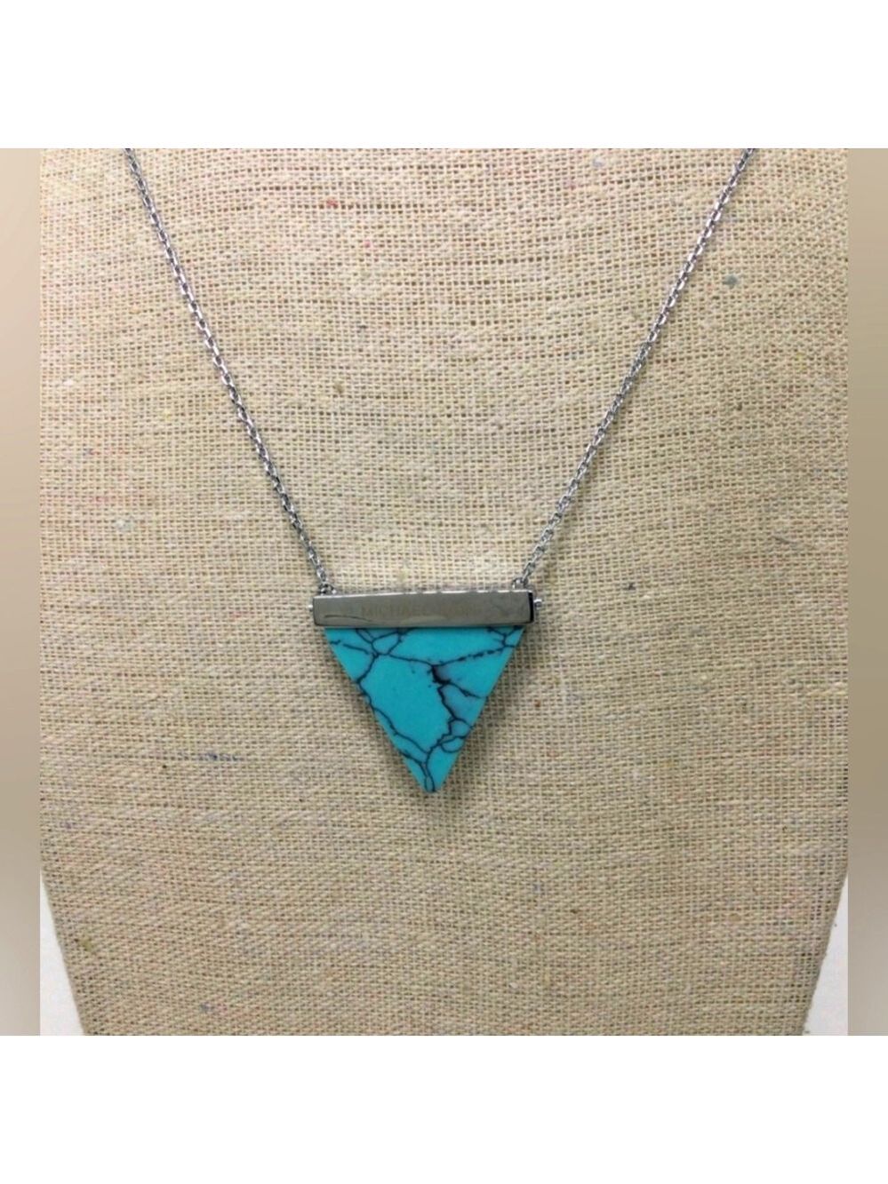Michael Kors Faux Turquoise Pendant Necklace 28" NWT